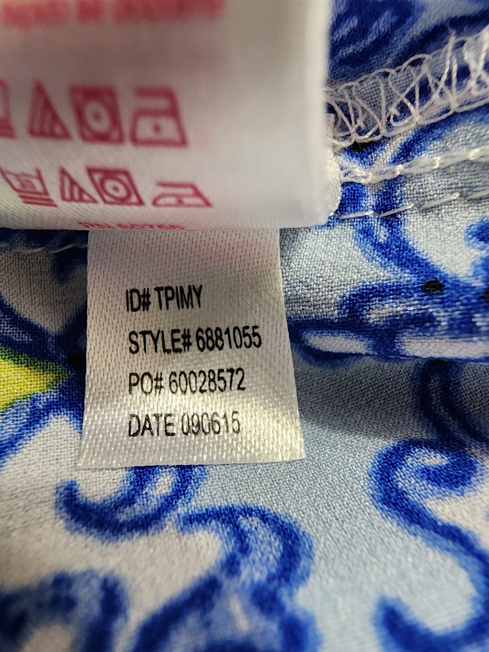 Oscar de la Renta Pink Label Blue Tile Print Caftan Lounge Dress Size Small - Picture 15 of 15